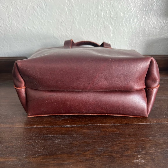 Portland Leather Goods Mini crossbody tote in Cognac with BONUS tassel - Picture 2 of 6